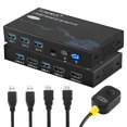 thumbnail image 1 of Tcnewcl Conmutador Kvm Hdmi 8K 2 Puertos 8K@60Hz 4K@120Hz Conmutador Kvm Usb 3.0 Para 2 Computadoras Compartidas 1 Monitor Hd Y 3 Dispositivos Usb 3.0 Incluidos 2 Cables Hdmi 2.1 Y 2 Cables Usb 3.0, 1 of 5
