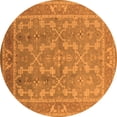 thumbnail image 1 of Ahgly Company Indoor Round Oriental Orange Industrial Area Rugs, 7' Round, 1 of 4