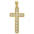 thumbnail image 3 of Auriga 10k Yellow Gold Cubic Zirconia Crucifix Cross Religious Charm Pendant for Women, 3 of 5