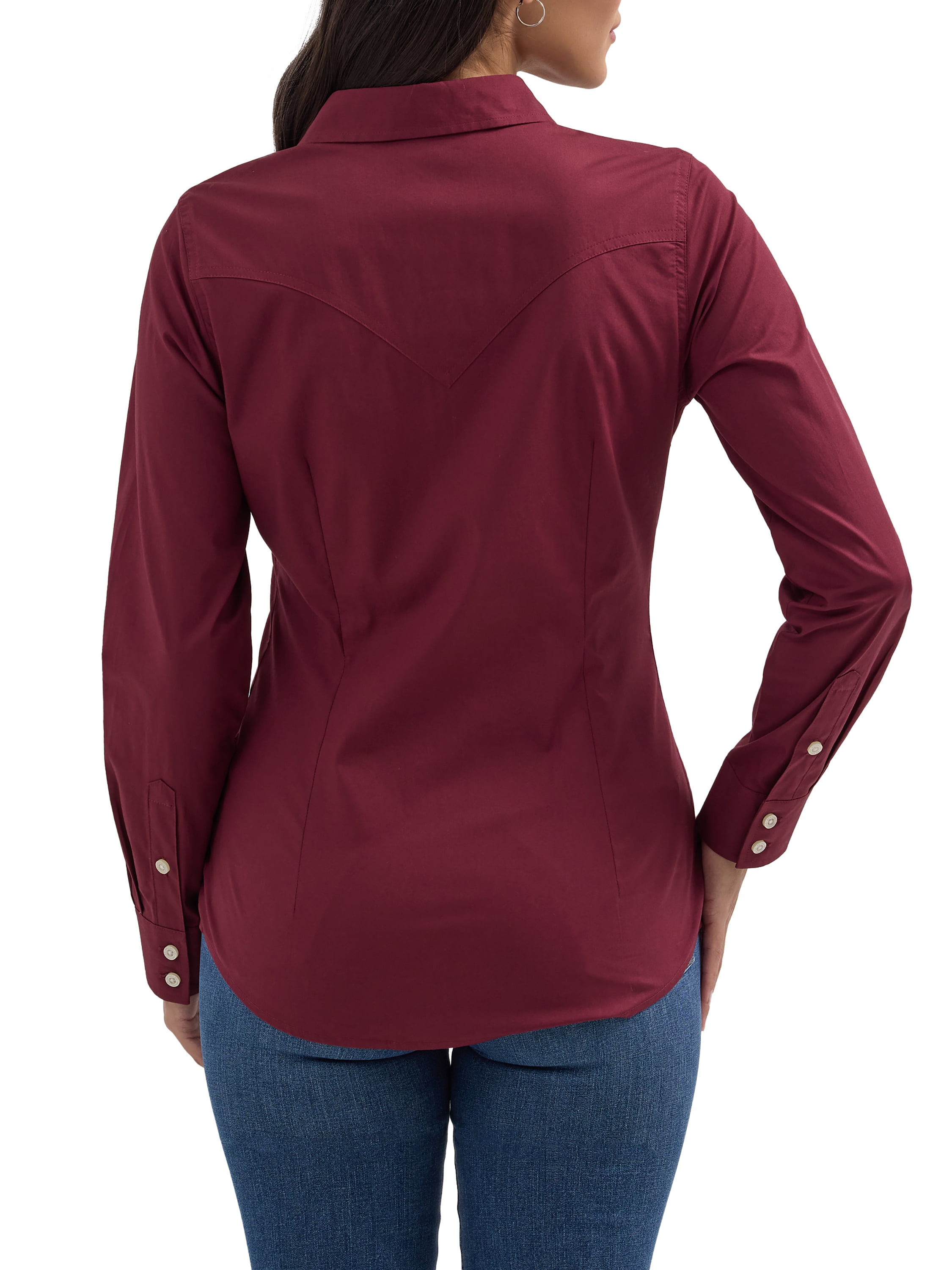 Wrangler® Women's Western Long Sleeve Button Front Shirt