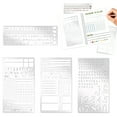 thumbnail image 4 of Sylvtty 4Pcs Metal Planner Stencil Set Rustproof Engraving Stencils for Journaling Scrapbooks Rulers Numbers Letters Decorative Shapes Templates for Beginners, 4 of 7