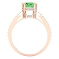 thumbnail image 4 of 2.45 ct Emerald Cut Simulated Green Diamond Solitaire with Simulated Diamond Accents 18K Rose Gold Womens Engagement Ring, 4 of 5