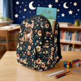 thumbnail image 3 of DISNIMO Pug Flower Print School Backpack for Kids Boys Girls 17 Inch Lightweight Bookbag with Padded Straps and Water Bottle Pocket, Elementary Kindergarten Preschool School Backpack, 3 of 7