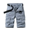 thumbnail image 3 of uikmnh Mens Shorts Men's Cargo Shorts Loose Fit Pocket Outdoor Cargo Shorts Cotton Size:38, 3 of 5