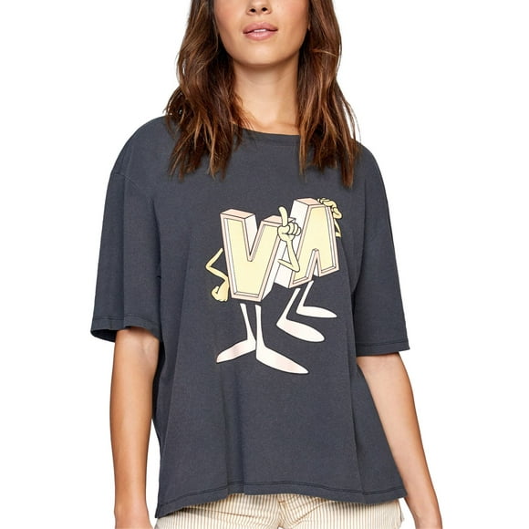 Rvca T-Shirt en Coton Mascotte Juniors, Fusain/XS
