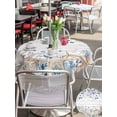 thumbnail image 5 of Outdoor Tablecloth with Umbrella Hole for Patio/Picnic/Party/Camping, Blue Beige Coastal Waterproof Table Cloth Round Cover Washable, Beach Starfish Summer Eucalyptus Retro (Dia 54"), 5 of 8