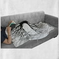 thumbnail image 6 of Tree of Life Soft Flannel Fleece Blanket, Plant Silhouette Roots and Branches Reflection Shadow Monochrome Illustration, Cozy Plush for Indoor and Outdoor Use, 60" x 80", Black White, by Ambesonne, 6 of 6