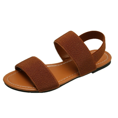 

Youmylove Sports Sandals Women Elastic Fashion Flat Sole Outerwear Fairy Roman Shoes Summer Comfy Daily Simple Walking Footwears