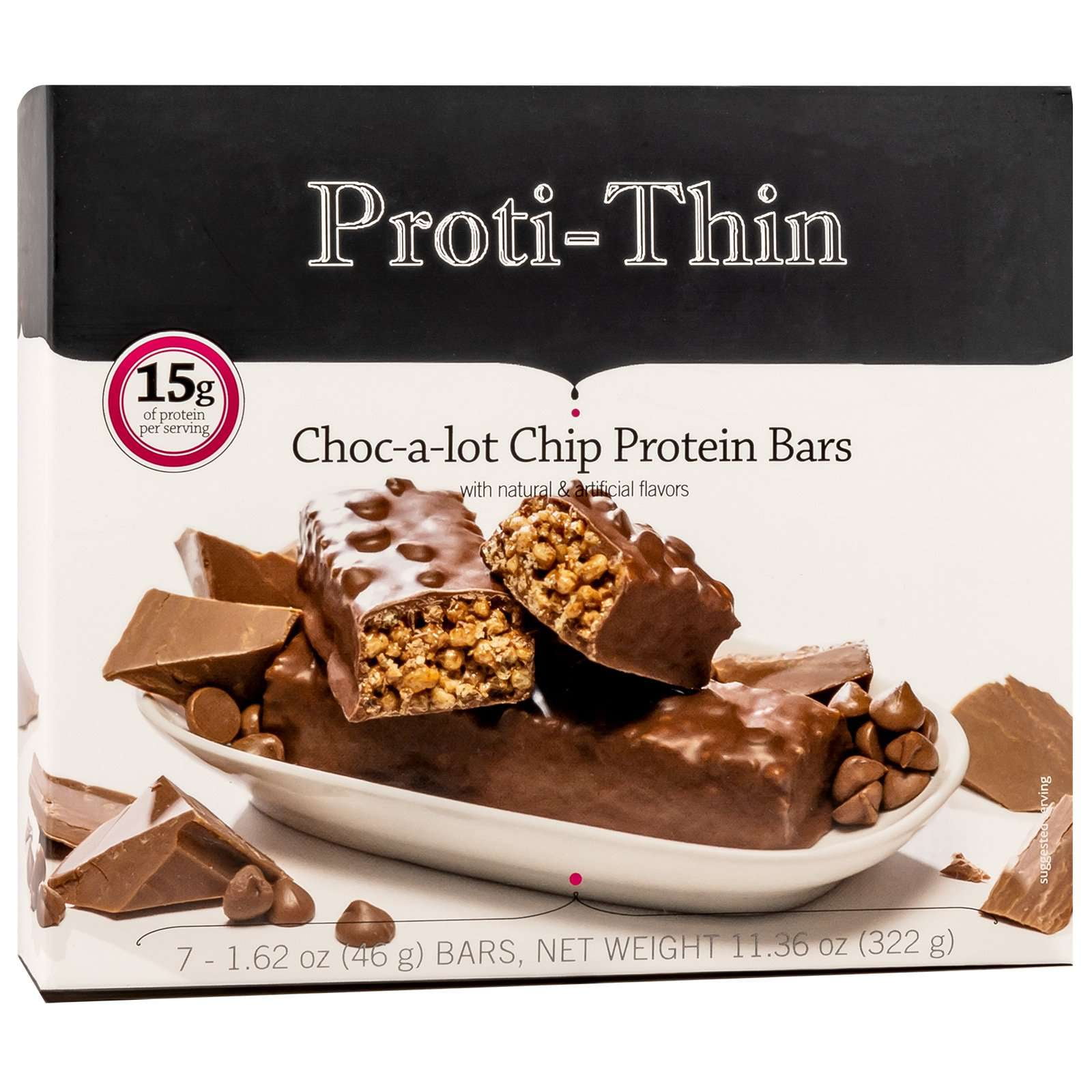 Proti-Thin Choc-A-Lot Chip Protein Bar, 15g Protein, 7ct Box
