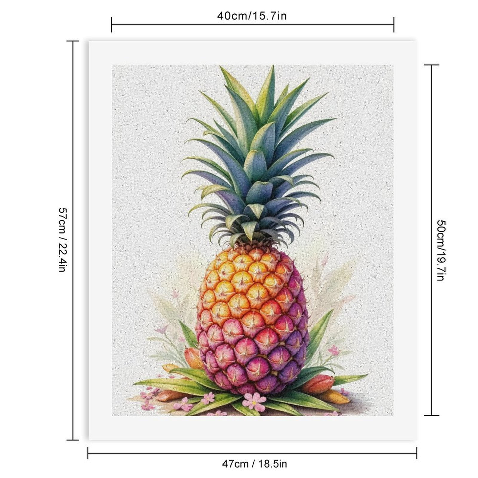 Paint by Numbers Kit for Adults, Colorful Pineapple Floral Art Paint by Numbers, Easy Paint by Numbers Kit for Adults Beginner, DIY Adult Paint by Number Kits on Canvas, Home Decor