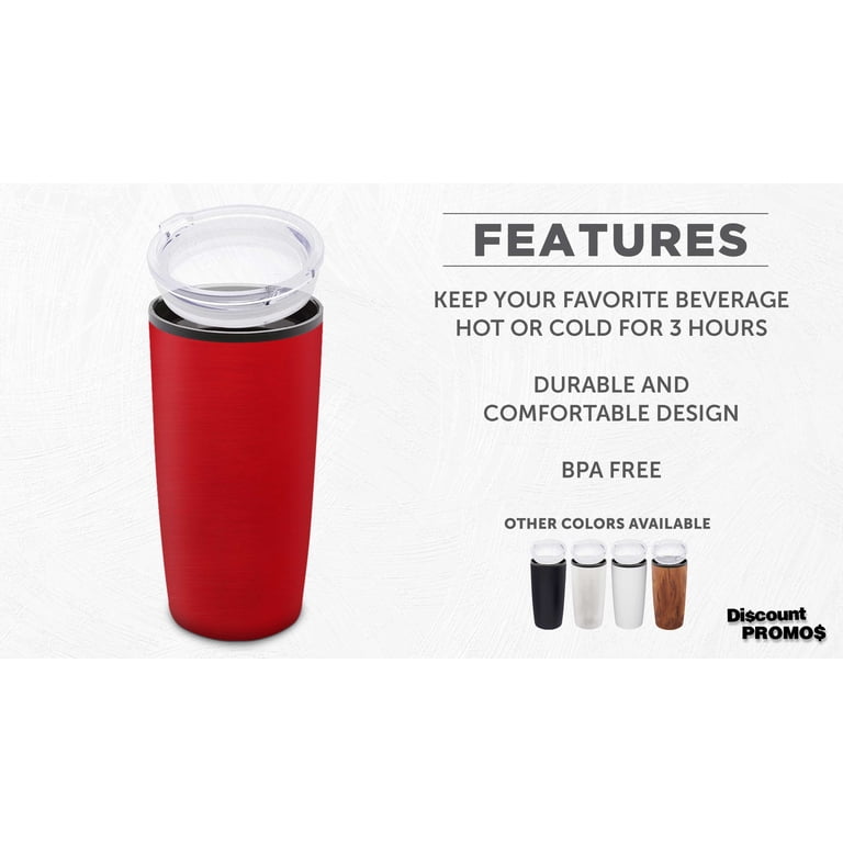 Plastic Tumblers 20 oz. Set of 6, Bulk Pack - With lids, Ice Coffee  Tumbler, To Go Cup, Insulated - Red