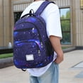 thumbnail image 6 of UJNDER Stylish Space Themed Casual Backpack with Starry Print and Laptop Compartment Lightweight Daypack for Students Everyday Use,Dark Blue,Mid, 6 of 7
