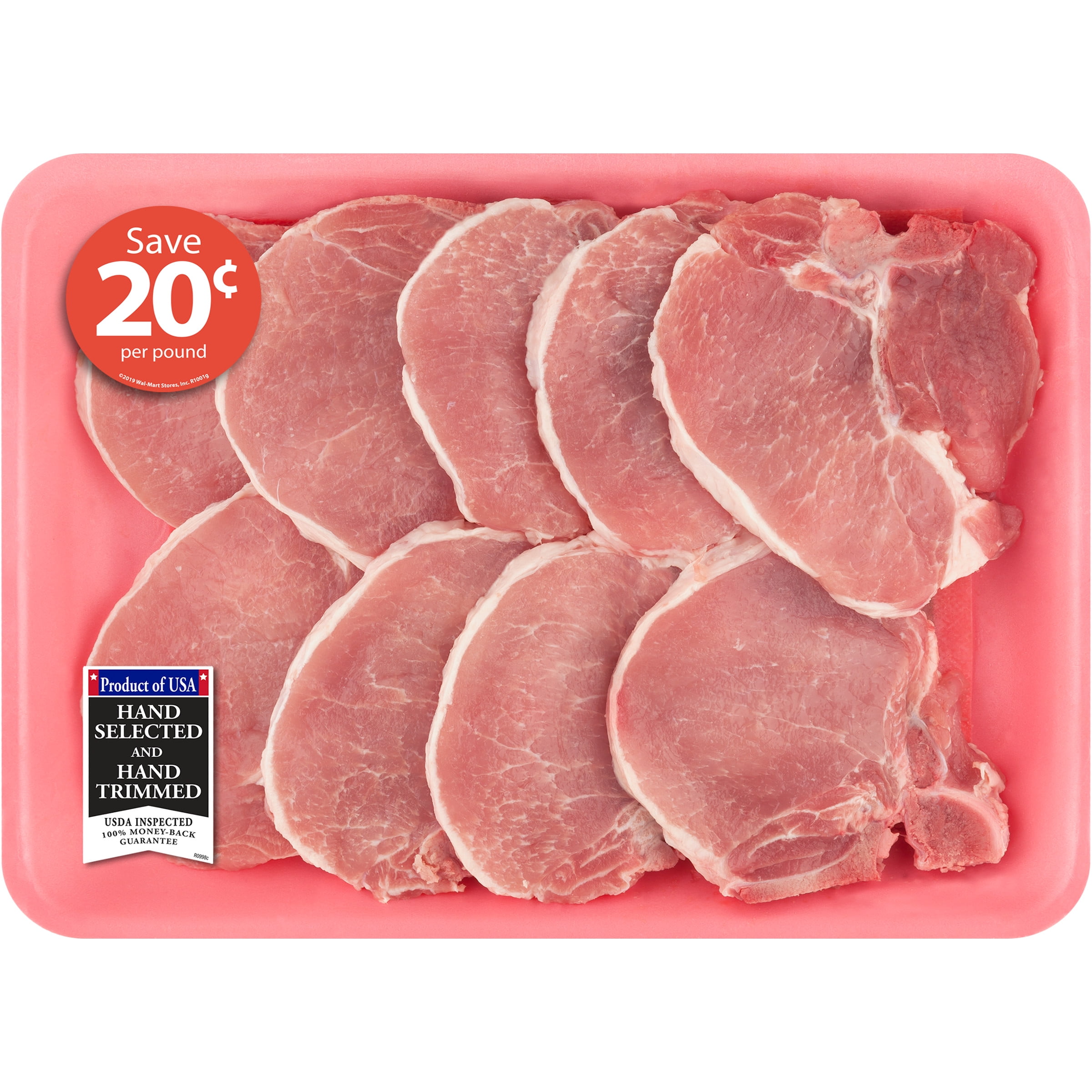 Pork Center Cut Loin Chops Thin Bone-In Family Pack, 2.37 - 3.9 lb