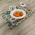 thumbnail image 2 of Ambesonne Hippie Place Mats Set of 4, Flowers in Groovy Colors, Standard Size, Orange Teal Ivory, 2 of 5