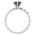 thumbnail image 4 of Solitaire Engagement Ring for Women - 2ct Simulated Blue Sapphire in 14K White Gold Promise Ring, 4 of 6