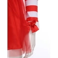 thumbnail image 6 of iiniim Women's Christmas Costume Outfit V-Neck Striped Bodice Tulle Dress Bow & Gloves Red S, 6 of 7