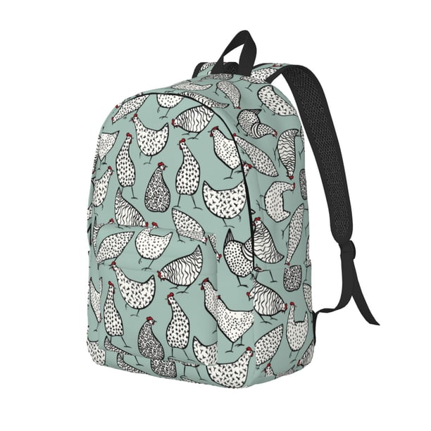 Easygdp Hand Drawn Chickens Mochila de Lona Resistente para Laptop, Compatible con Laptops de 15 a 17 pulgadas, Ideal para Escuela, Trabajo y Viajes-Small