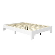 Boyd Sleep Lugano Full White Platform Bed Frame, Modern No Headboard Design, Easy Assembly