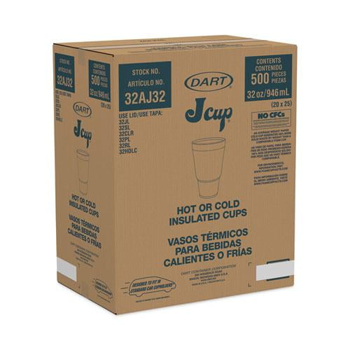 J Cup Insulated Foam Pedestal Cups, 32 oz, Printed, Teal/White, 25/Sleeve, 20 Sleeves/Carton J Cup Insulated Foam Pedestal Cups, 32 oz, Printed, Teal/White, 25/Sleeve, 20 Sleeves/Carton