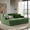 Green, variant on Ivory Sectional Sofa with Modern Wide Channel Tufting, Plush Faux Rabbit Fur for Lounge, Nap, and Family Room