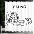 thumbnail image 4 of Ambesonne Humor Shower Curtain, Hipster Mascot Meme, 69"Wx84"L, Black and White, 4 of 5