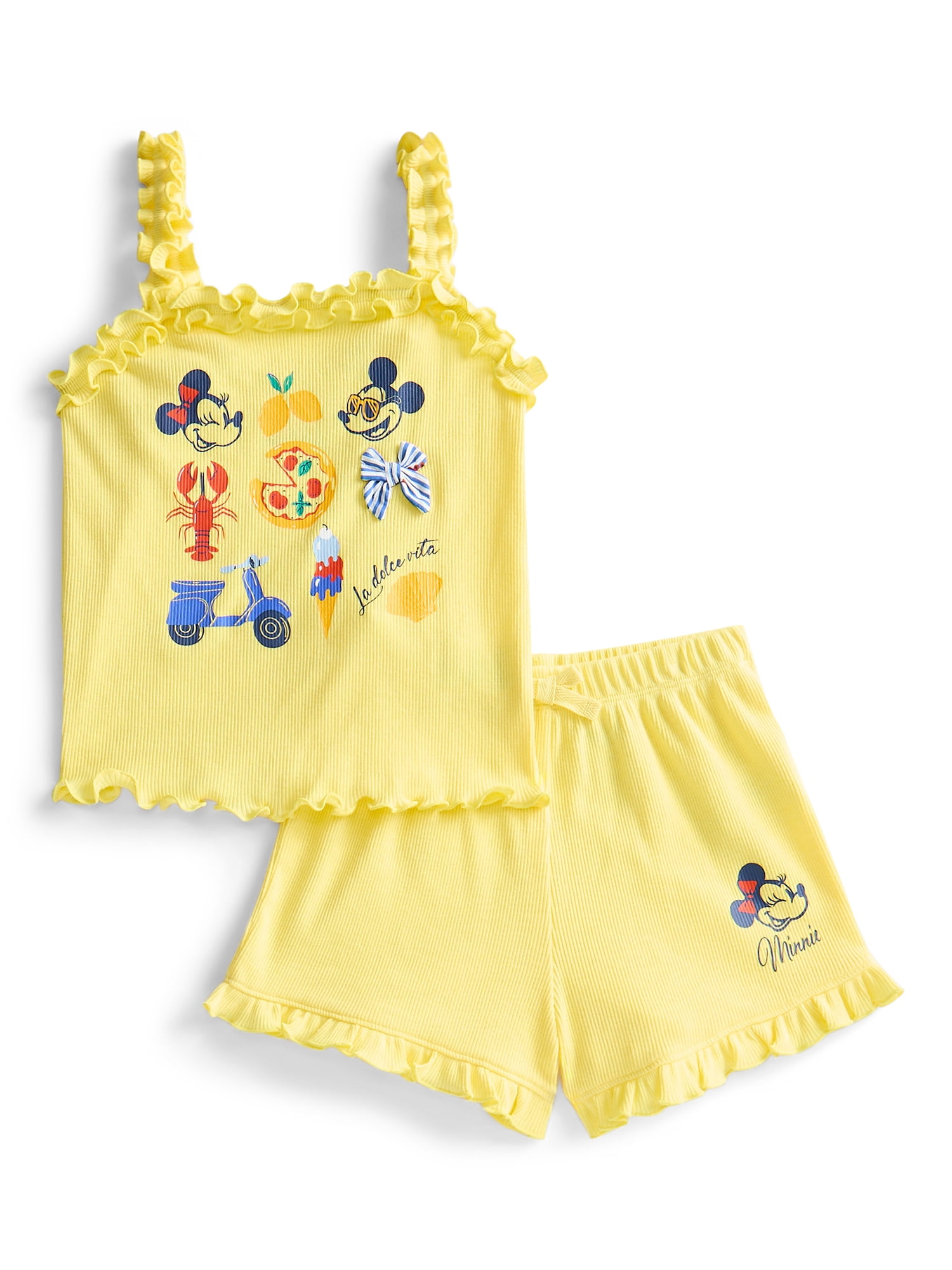 Minnie Mouse Toddler Girls Graphic Tee and Bike Shorts Set, 2