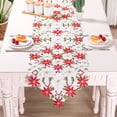 thumbnail image 2 of Camino de mesa de flores de Navidad, 15.0 x 70.0 in, camino de mesa de hojas de acebo bordado para decoraciones navideñas, 2 of 5