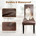 thumbnail image 4 of Leather Chair Covers for Dining Chairs Set of 4, Super Stretch Waterproof Kitchen Chair Covers Thickened Washable Dining Chair Slipcovers Coffee Chair Seat Covers for Dining/Kitchen/Banquet, 4 of 14