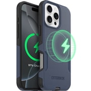 OtterBox iPhone 16 Pro Max Commuter Series MagSafe Case - Thin & Tough, Dual Layer with Port Protection and Built-In Anchors - Blue & Black