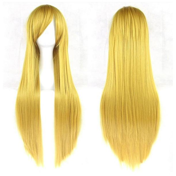 Peluca de anime cosplay verano Foto de viaje color pelo largo liso flequillo oblicuo pelucas