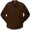 thumbnail image 1 of Ralph Lauren Camisa con botones de ajuste personalizado sólido para hombre, marrón, XX-Large, 1 of 1