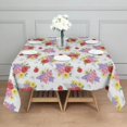 thumbnail image 3 of Pioneer Flower Floral Print Pattern Square Tablecloth, Waterproof Wipeable Spillproof Washable Table Cover for Home Kitchen Party and Daily Decor 60"x60", 3 of 6