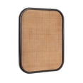 thumbnail image 4 of Kate and Laurel Planche Modern Rattan Wall Pinboard, 20 x 26, Black and Natural Rattan, Boho Rounded Rectangle Wall Organizer for Use as Cork Board, Vision Board, or Bulletin Board, 4 of 8