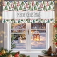 thumbnail image 5 of Merry Christmas Tree Valances for Windows, 42 x 18in, Green Blue Pink Trees Winter Rod Pocket Kitchen Valance Curtain Light Filtering Window Treatments for Living Room Bedroom, 1 Panel, 5 of 7
