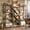 4 Tier-Brown, variant on Triple 5 Tier Bookshelf, Large Wooden Bookcase with 17 Open Display Shelves, Modern Tree Book Shelf Metal Frame Tall Bookshelves Furniture for Living Room Bedroom Home Office Rustic Brown