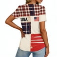 thumbnail image 7 of LWavelet Fourth of July Shirts for Women Short Sleeve Tops V-Neck Casual USA Patriotic Floral Embroidered Tee Multicolor S, 7 of 7