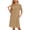Khaki, variant on Baywell Women's Short Sleeve Nightgown Sleepwear with Pockets Short Sleeve Sleepshirts House Dress Crewneck Sleep Shirt Loose Comfy Pajama Sleepwear Color Block Loungewear S-XXL