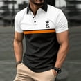 thumbnail image 2 of XDZJLR Polo Shirts For Men Leisure Fashion Design Lapel Button Short Sleeve Tops Blouse Black Xxl, 2 of 9