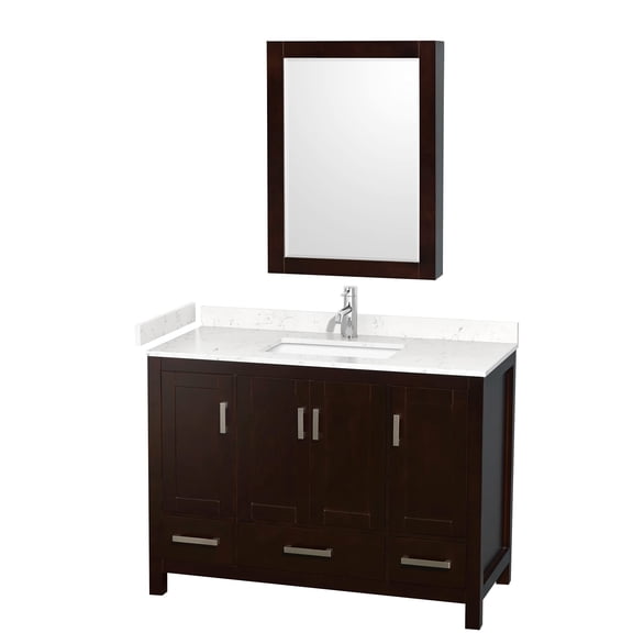 Wyndham Collection Sheffield 48" Metal & Wood Single Bathroom Vanity in Espresso