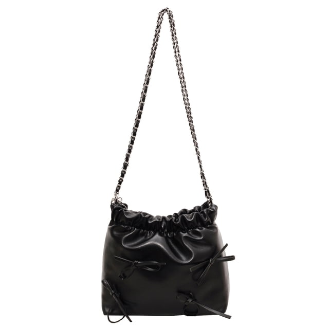Bolsa de hombro Bolso bandolera para mujer, bolso tipo cubo con lazo de cuero PU, bolso de hombro bonito, bolso de uso diario