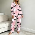 thumbnail image 7 of SETOOFF Halloween Womens Pajama Sets Pumpkin Ghost Print Turndown Collar Tops Loose Pants Cute Funny Sleepwear Plus Size Womens Clothing, 7 of 7