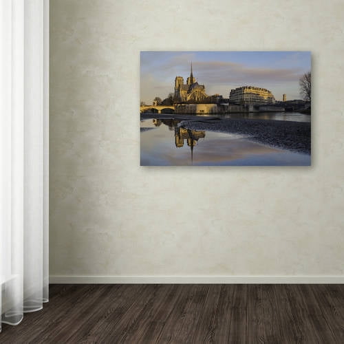 Trademark Fine Art "Sunrise in Notre Dame de Paris" Canvas Art by Mathieu Rivrin