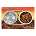 thumbnail image 1 of Saguaro Pet Mat for Food and Water, Eve Sky in Barren Land with Cactus and Odd Weeds All Around the Dry Earth Photo, Non-Slip Rubber Mat for Dogs and Cats, 18" X 12", by Ambesonne, 1 of 2