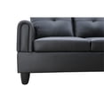 thumbnail image 5 of Star Home Living (Black) 3PC Faux Leather Sectional w/ottoman, 5 of 8