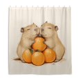 thumbnail image 2 of Capybaras Huging Oranges Shower Curtains with 12 Hooks Waterproof Bathroom Decor 66" x 72", 2 of 6