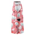 thumbnail image 4 of WTOBBY Women's Valentine's Day Print High Waist Wide Leg Palazzo Pants Casual Flowy with Pocket,Beach Trousers Ideal for Summer Parties, Wedding Events and Special Romantic Occasions,Light pink XL, 4 of 5