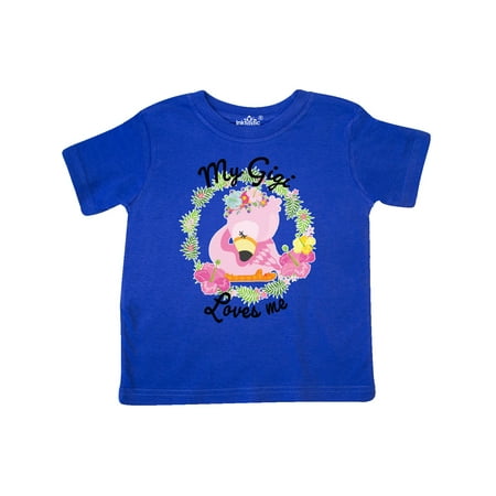 

Inktastic Baby Flamingo My Gigi Loves Me with Flower Wreath Gift Toddler Boy or Toddler Girl T-Shirt