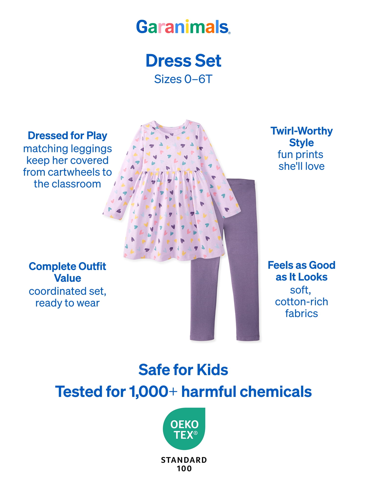 Garanimals Baby & Toddler Girl Dress 2-Piece Outfit Set, Sizes 0-6T
