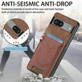 thumbnail image 6 of Nalacover Case for Google Pixel 7A Back Card Slots Wallet Case, Vintage Denim Pattern PU Leather Magnet Car Mount Cover, Full Edge Protection Anti-Drop Shockproof Case,Brown, 6 of 9