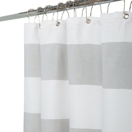 Elle Décor Jacquard Weave Shower Curtain in Grey Grey